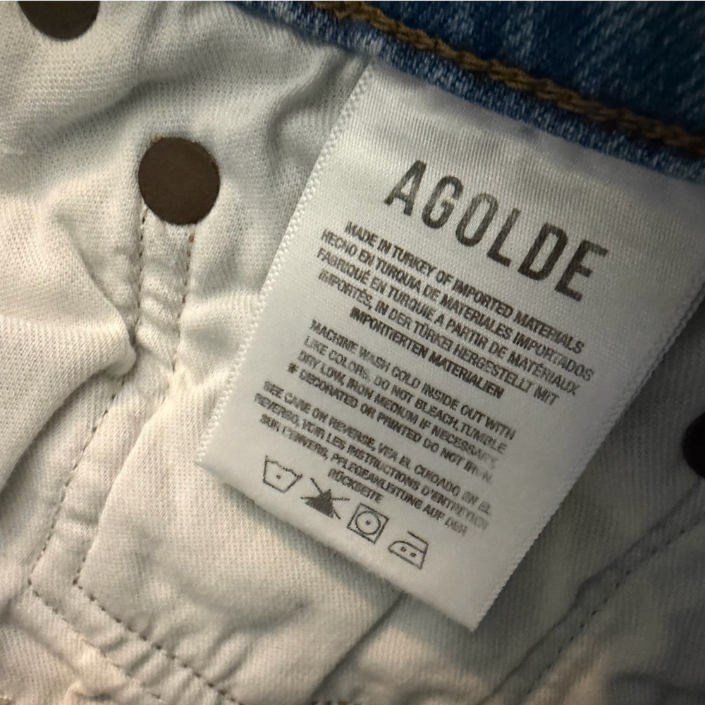 Agolde Riley Crop Button Fly High Rise Raw Hem 29 - Picture 5 of 6